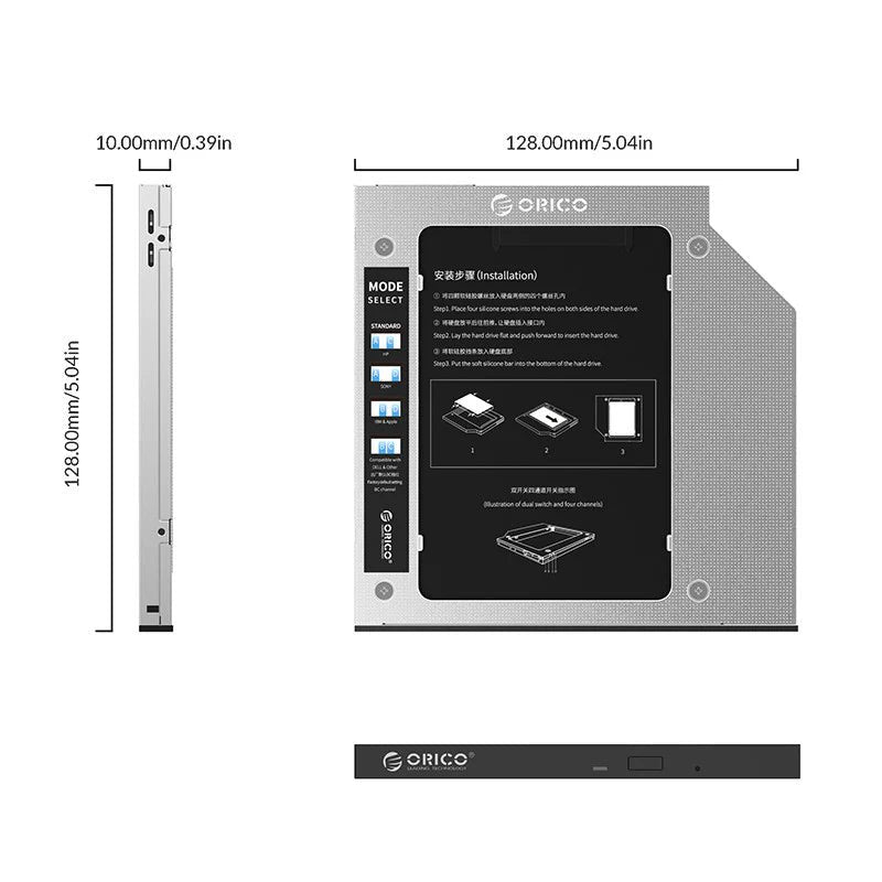 ORICO Laptop Hard Drive Caddy for Optical Drive ColorWaves