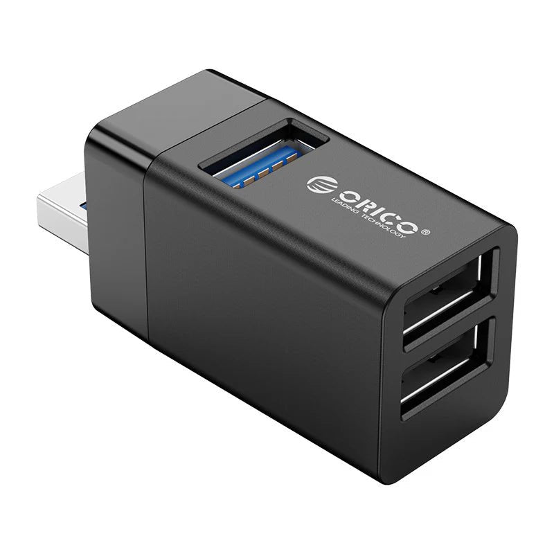 ORICO Mini 3-in-1 USB Hub - Black ColorWaves