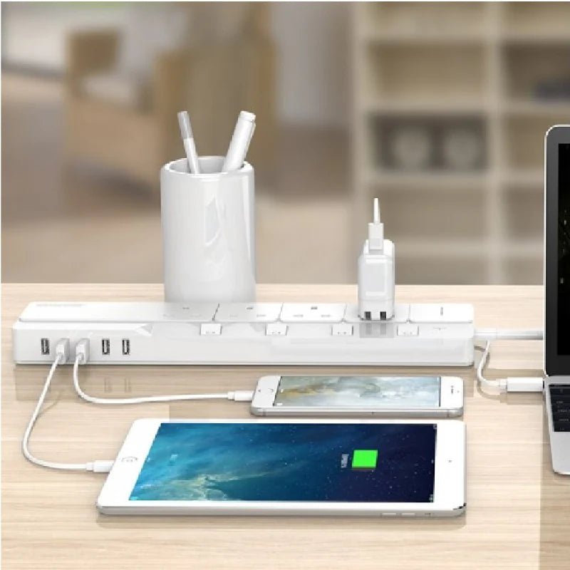 ORICO Surge Protector With 5 USB Ports - White ColorWaves