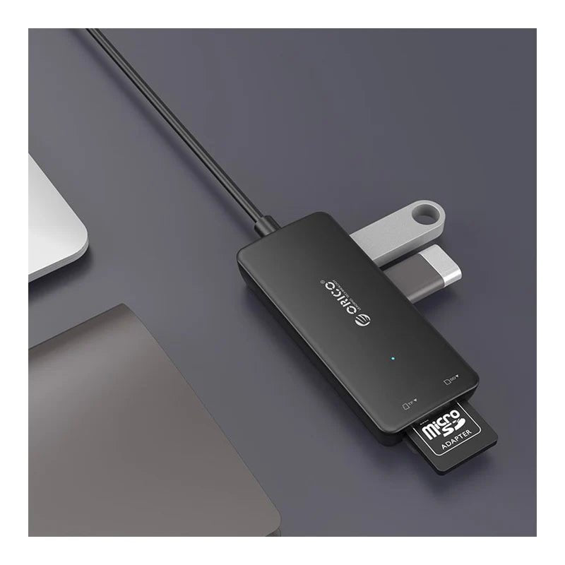 ORICO USB HUB - USB3.0 3-Port / Card Reader / Black ColorWaves