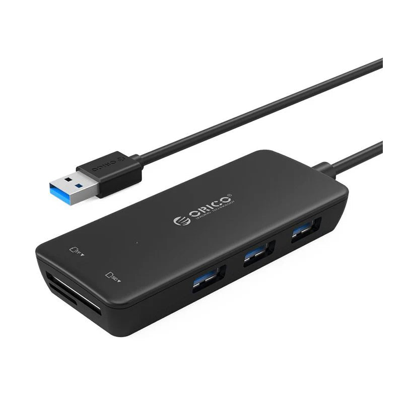 ORICO USB HUB - USB3.0 3-Port / Card Reader / Black ColorWaves