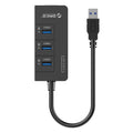 ORICO USB HUB - USB3.0 3-Port / LAN / Black ColorWaves