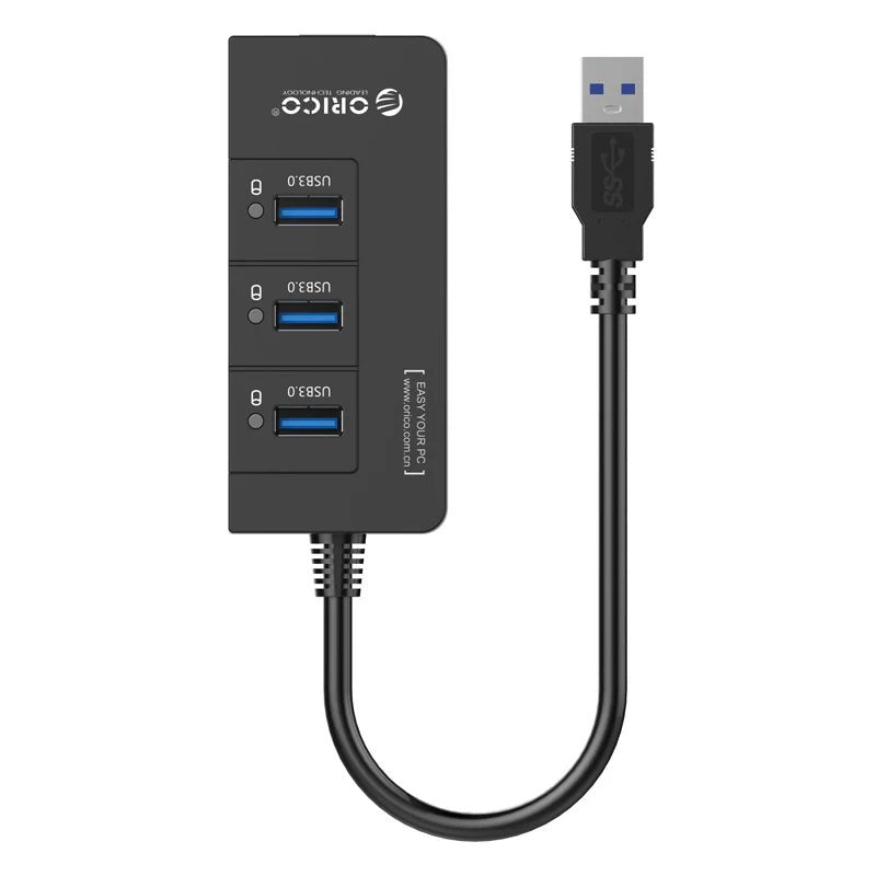 ORICO USB HUB - USB3.0 3-Port / LAN / Black ColorWaves