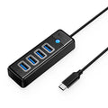 ORICO USB HUB - USB3.0 4-Port / USB-C / Black ColorWaves