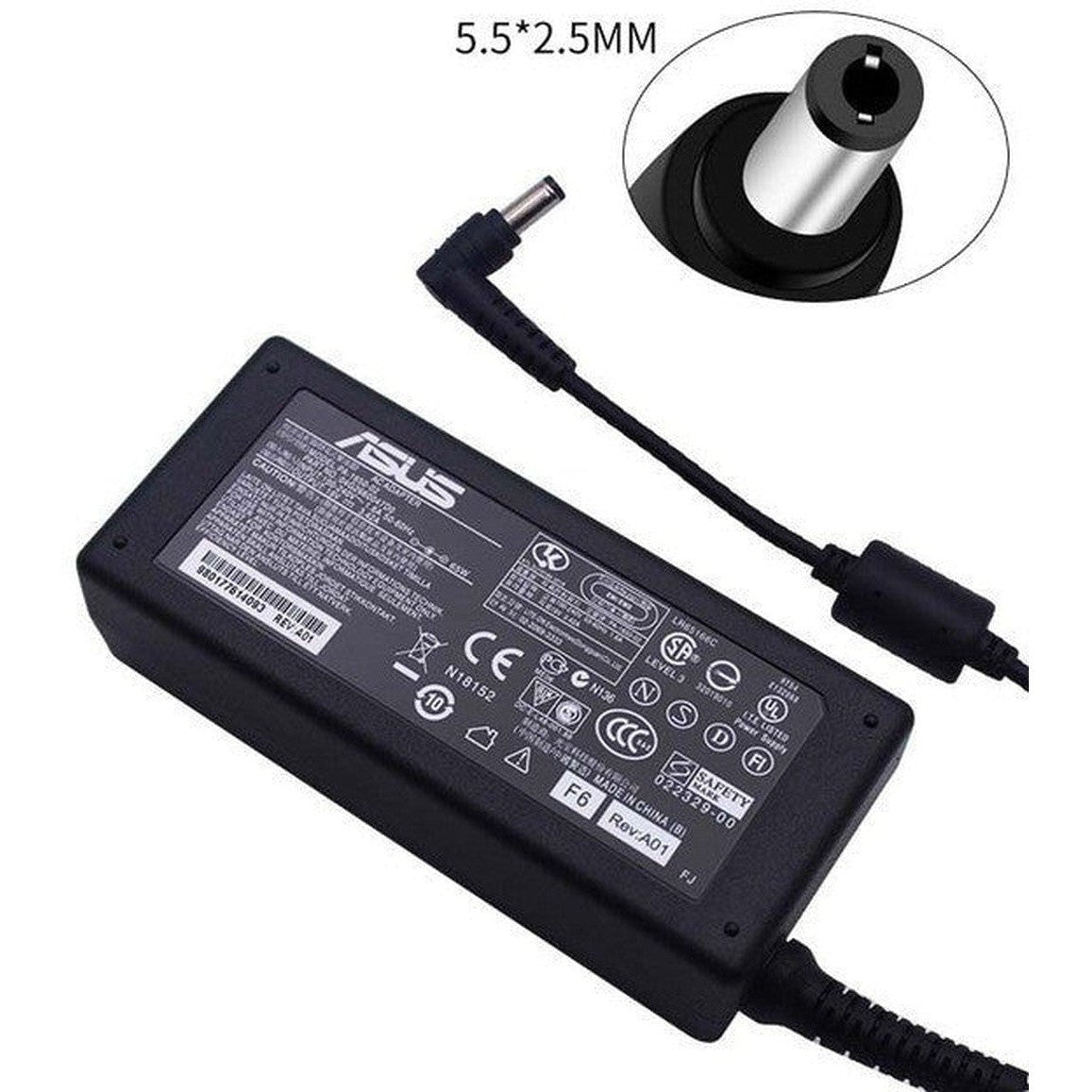 Oem High Quality Replacement Adapter Charger For Asus Laptop (19V 3.42A) ColorWaves
