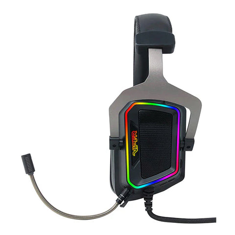 Patriot Viper V380 Virtual 7.1 Surround sound PC Gaming Headset W/ Enc Microphone and full Spectrum RGB (PV3807UMXEK) ColorWaves