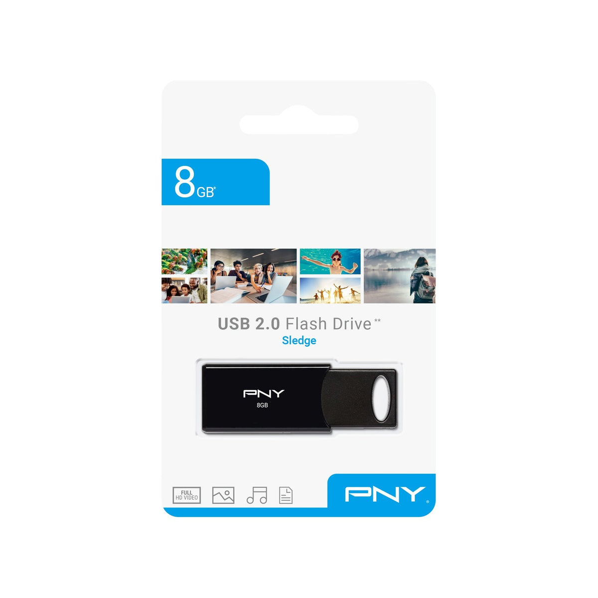 PNY Flash Drive Sledge USB 2.0 – 8GB ColorWaves