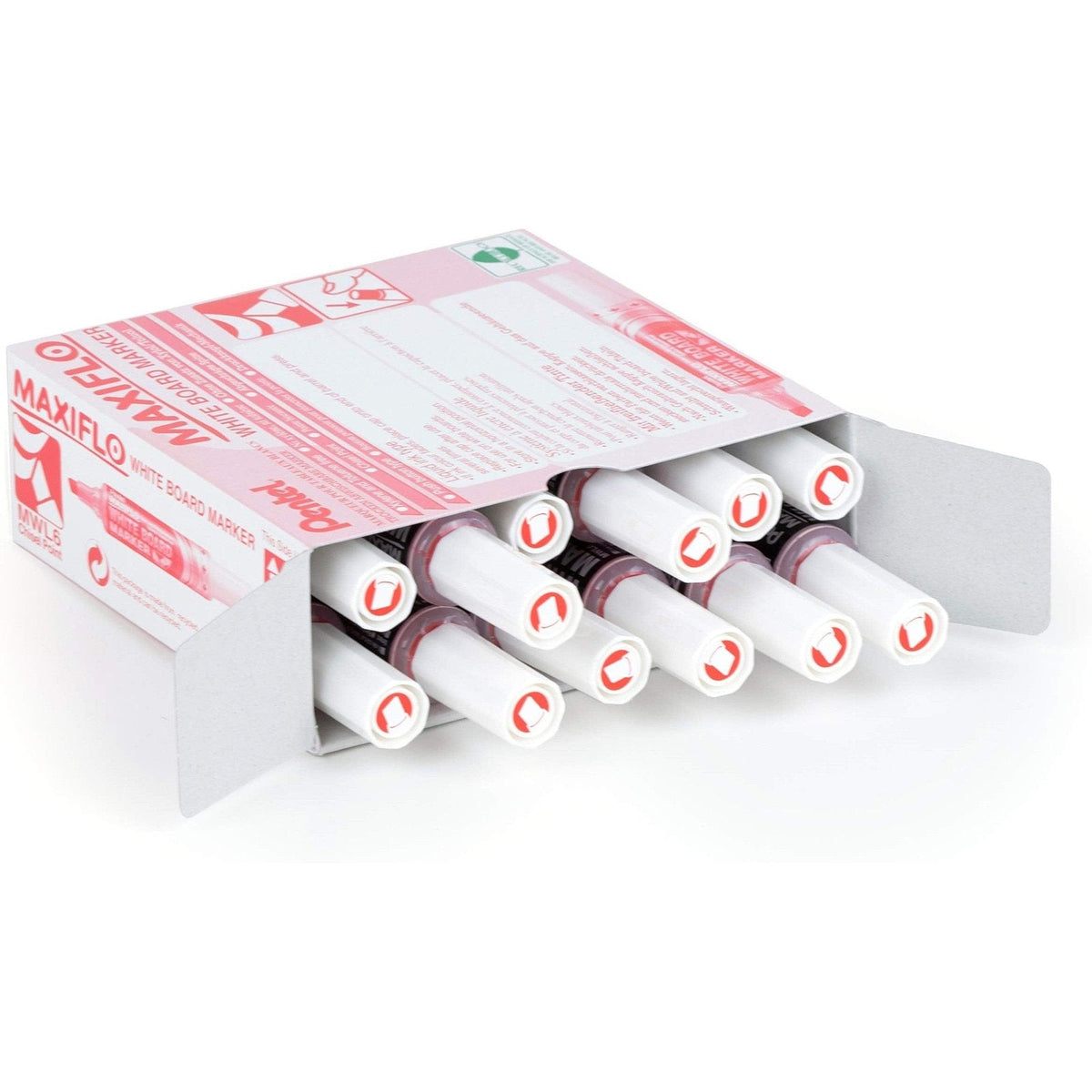 Pentel Maxiflo White Board Chisel Tip Marker (Pack Of 12) ColorWaves