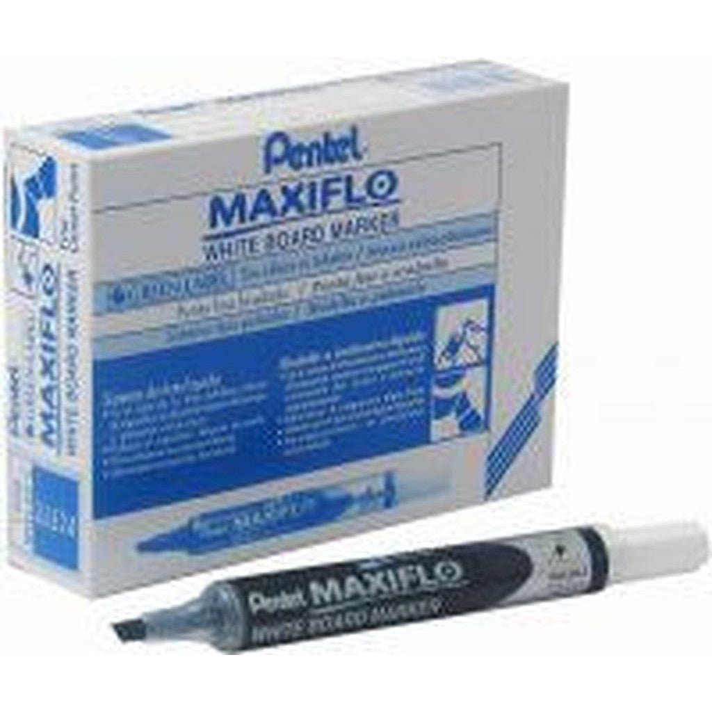 Pentel Maxiflo White Board Chisel Tip Marker (Pack Of 12) ColorWaves