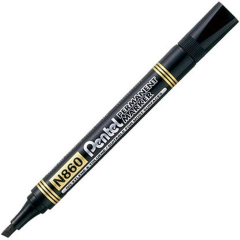 Pentel N860 Permanent Marker Chisel 4.5Mm Black ColorWaves