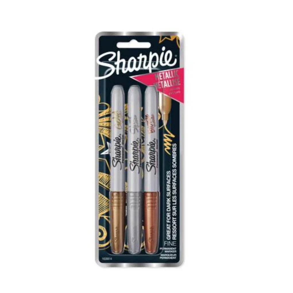Permanent Markers 3 Pack Gold, Silver & Bronze ColorWaves
