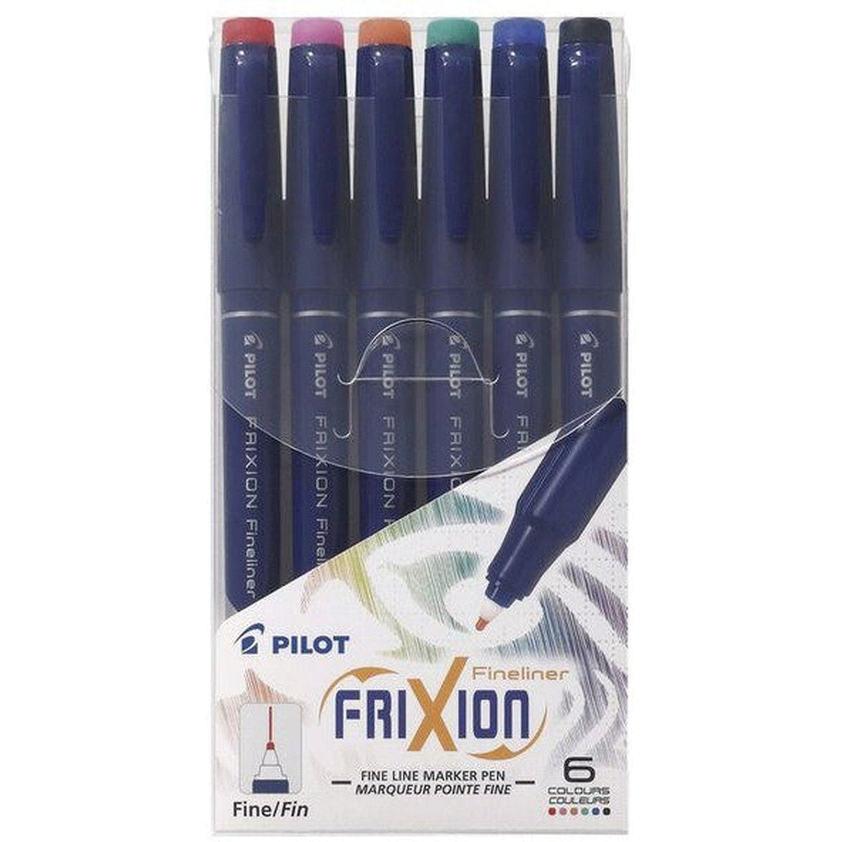 Pilot Frixion Fineliner Erasable Pens 6 Colors ColorWaves