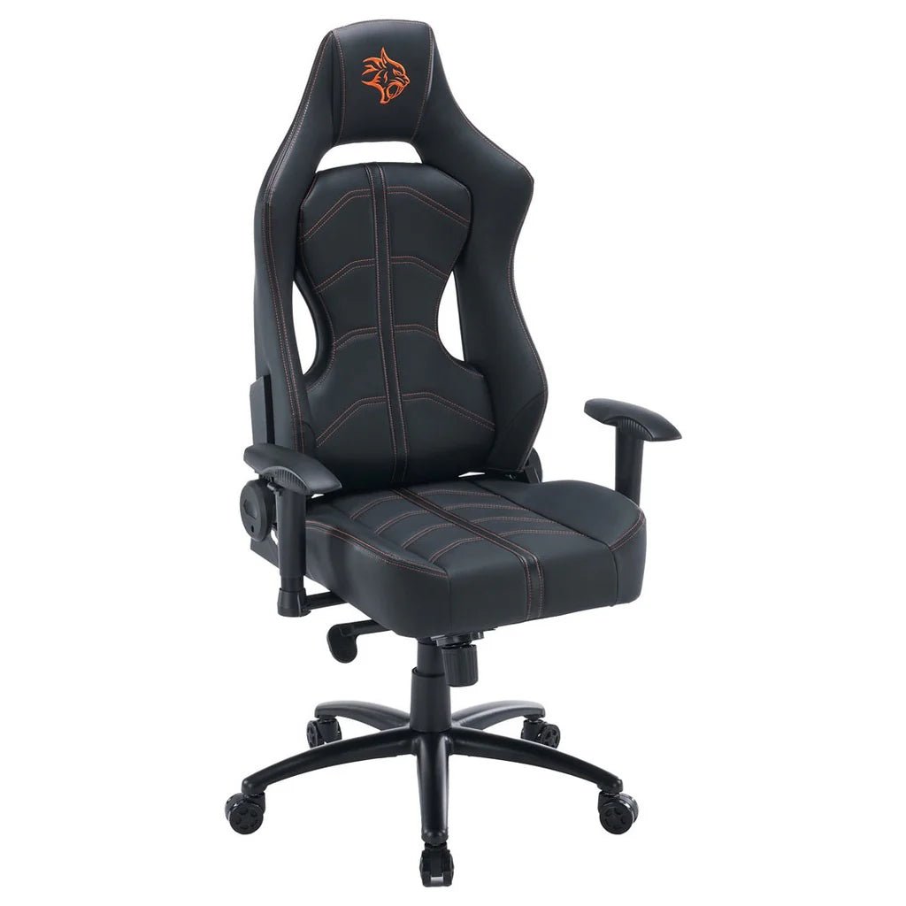 Porodo Gaming Predator Pro Chair Molded Backrest & Seat with 2D Armrest - Black / Orange ColorWaves