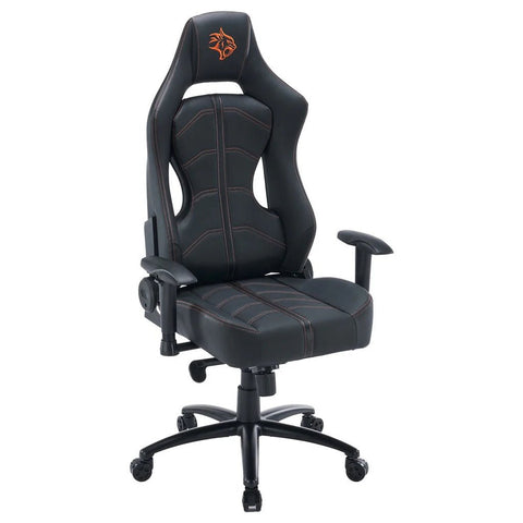 Porodo Gaming Predator Pro Chair Molded Backrest & Seat with 2D Armrest - Black / Orange ColorWaves