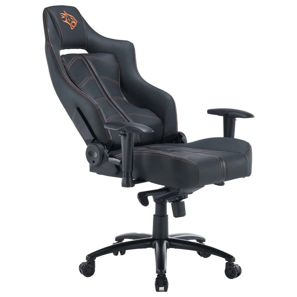 Porodo Gaming Predator Pro Chair Molded Backrest & Seat with 2D Armrest - Black / Orange ColorWaves