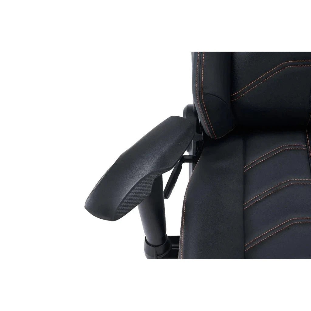 Porodo Gaming Predator Pro Chair Molded Backrest & Seat with 2D Armrest - Black / Orange ColorWaves