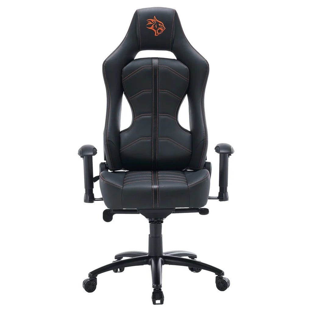 Porodo Gaming Predator Pro Chair Molded Backrest & Seat with 2D Armrest - Black / Orange ColorWaves