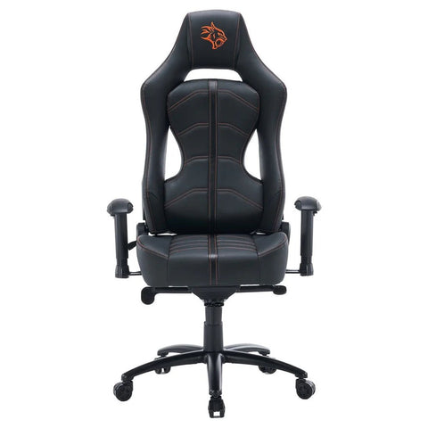 Porodo Gaming Predator Pro Chair Molded Backrest & Seat with 2D Armrest - Black / Orange ColorWaves