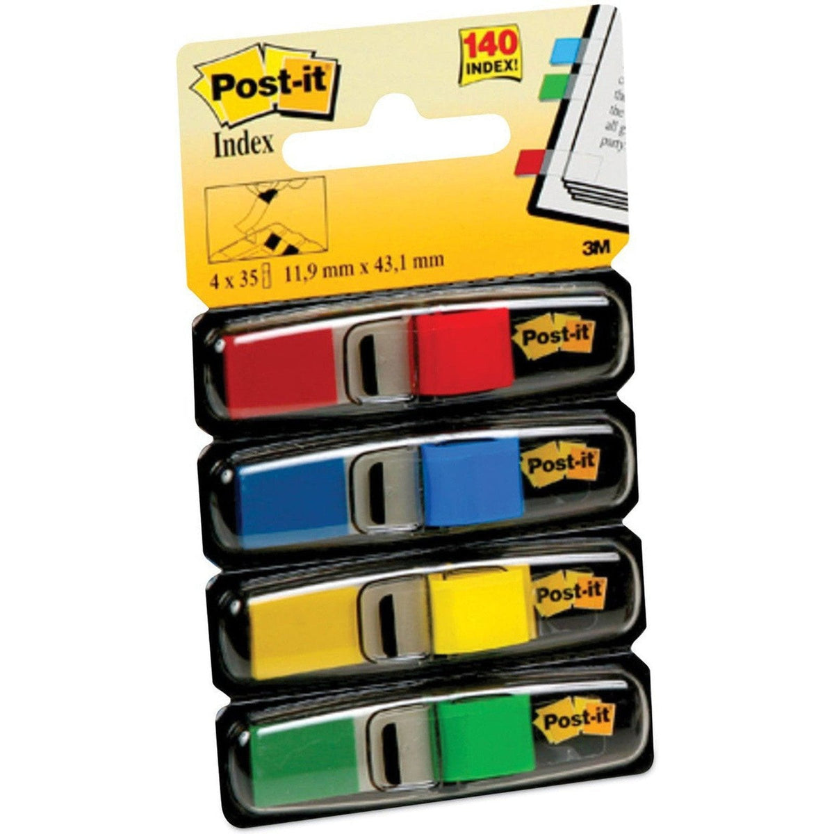 Post-It Flags Four Colour 0.47 X 1.7 140 FLAGS/Box ColorWaves