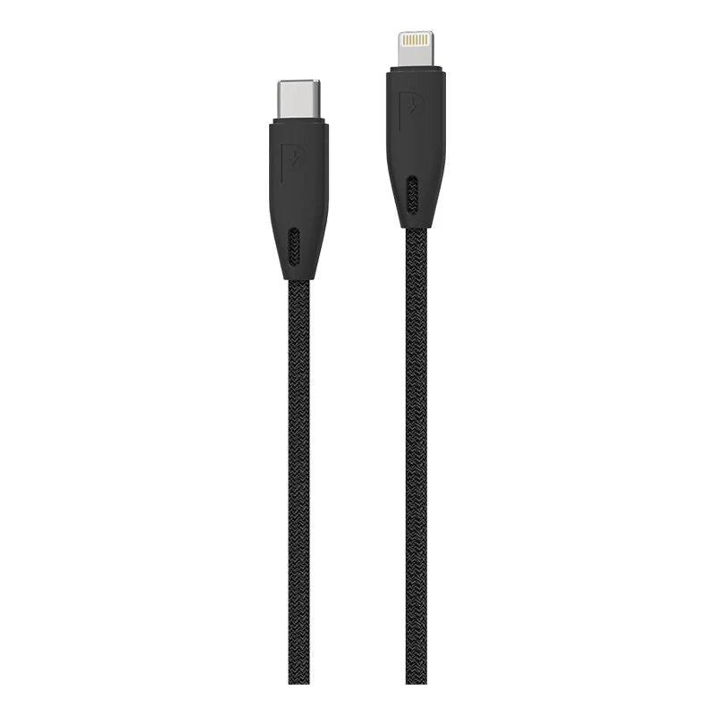 Powerology Braided - USB-C to Lightning Cable / 4ft / Black ColorWaves