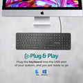 Promate Ultra-Slim Quiet Key Wired Keyboard ColorWaves