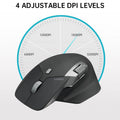 Rapoo MT760L Multi Mode Wireless Mouse - 2.4 GHz / 4000 DPI / Bluetooth - Light Black ColorWaves