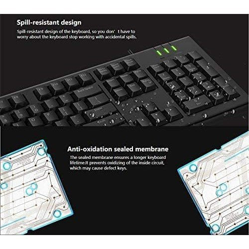 Rapoo NK1900 Wired Keyboard AR - Black ColorWaves