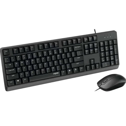 Rapoo X130Pro Wired Optical Mouse & Keyboard Combo AR - Black ColorWaves