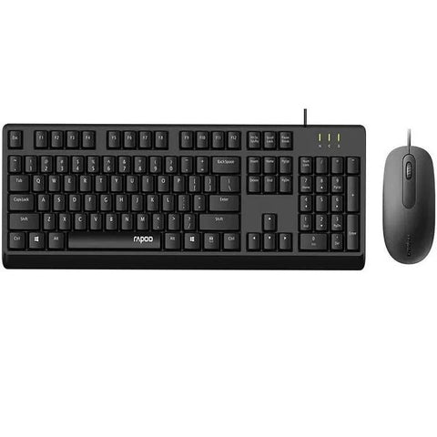 Rapoo X130Pro Wired Optical Mouse & Keyboard Combo AR - Black ColorWaves