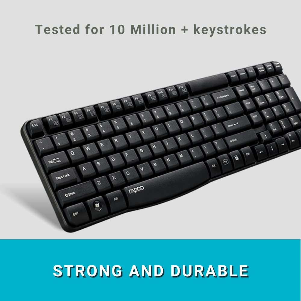 Rapoo X1800S Wireless Multimedia Keyboard & Optical Mouse AR - Black ColorWaves