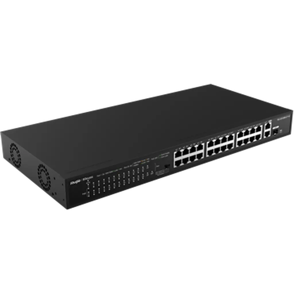 Reyee 24-Port 10/100 Mbps With 2-Port Gigabit Rackmount Poe Switch Rg-Es126S-Lp Ruijie