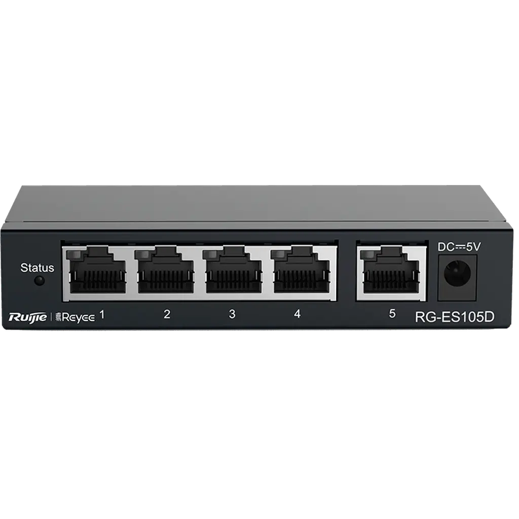 Reyee 5 Ports 10/100Base-T Ethernet Switch Steel Case Rg-Es105D Ruijie