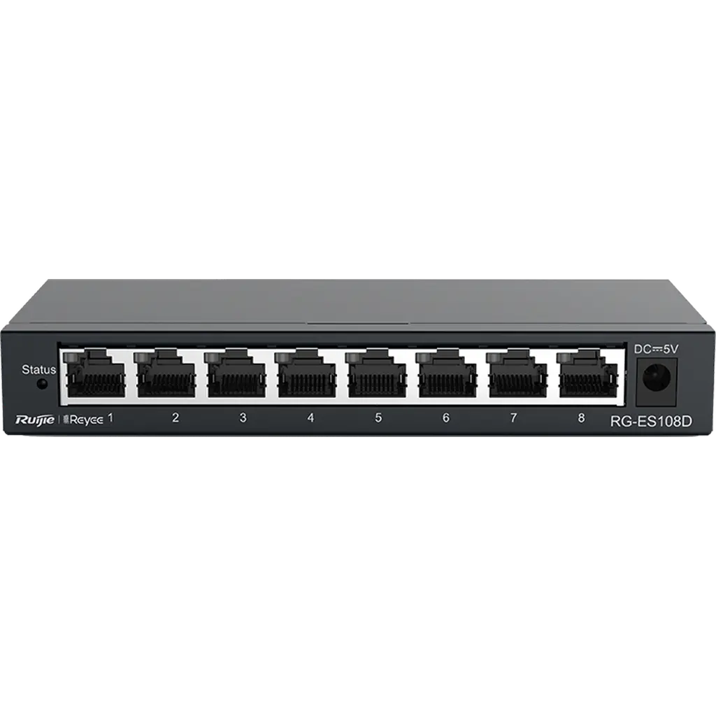 Reyee 8 Ports 10/100Base-T Ethernet Switch Steel Case Rg-Es108D Ruijie