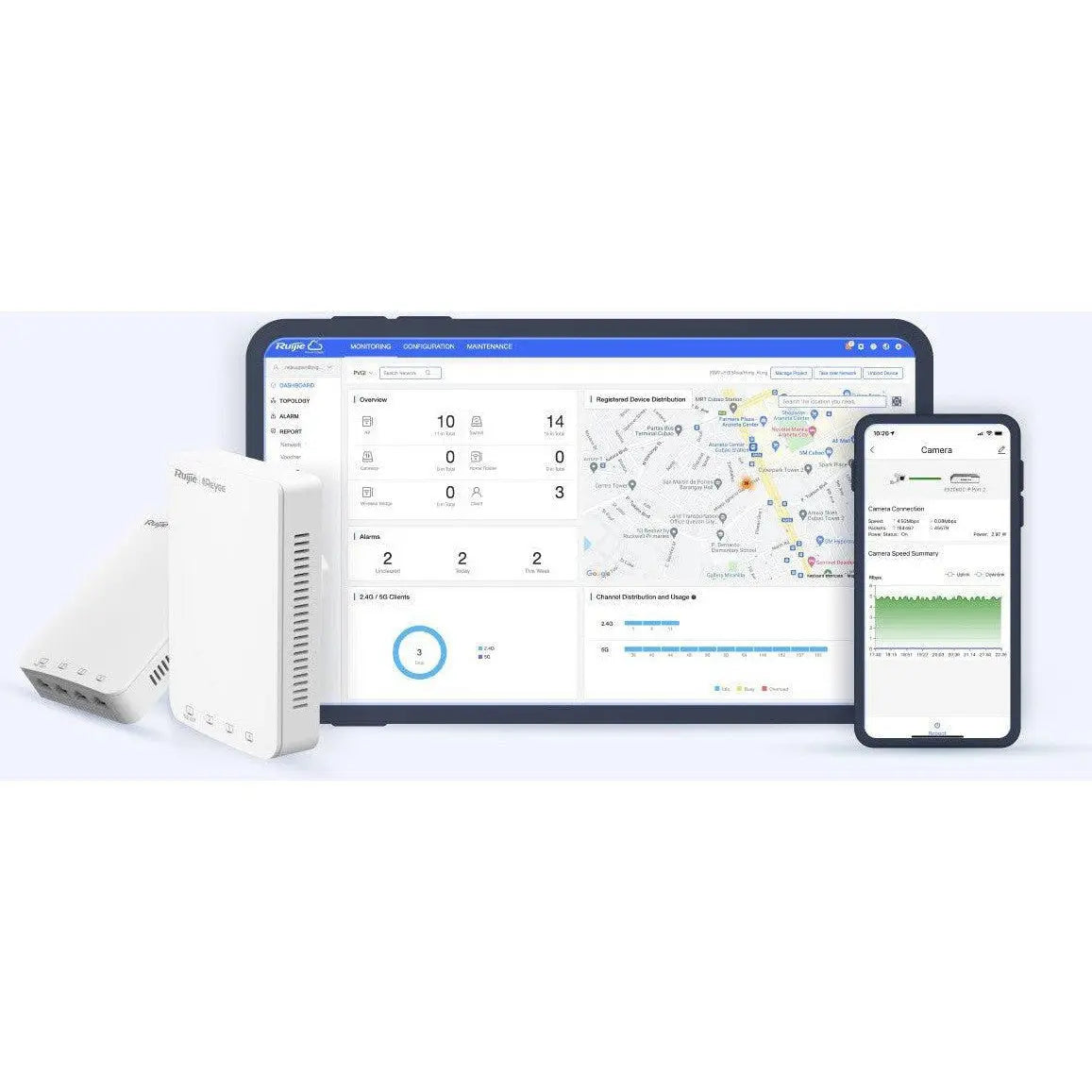 Reyee Wi-Fi 5 1267Mbps Wall-Mounted Access Point, Rg-Rap1200(P) Ruijie