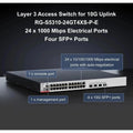 Ruijie 24×10/100/1000Base-T Support Poe+, 4 X 1G/10G Sfp+ Port Rg-S5310-24Gt4Xs-P-E Switches Ruijie
