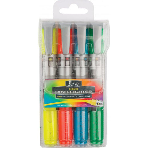 SERVE LIQUID HIGHLIGHTER 4 PCS IN PVC VALLET ColorWaves
