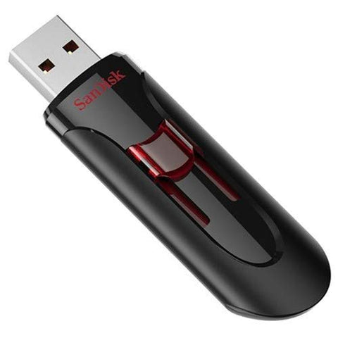 SanDisk Cruzer Glide 3.0 USB Flash Drive, CZ600 64GB, USB3.0, Black with red Slider Sandisk