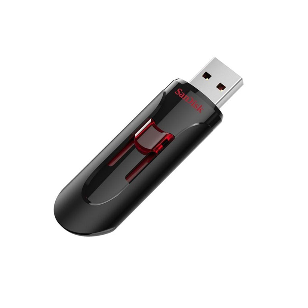 SanDisk Cruzer Glide 3.0 USB Flash Drive, CZ600 64GB, USB3.0, Black with red Slider Sandisk