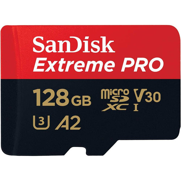 بطاقة SanDisk Extreme PRO microSDXC UHS-I – سعة 128 جيجابايت / سرعة نقل بيانات 200 ميجابايت/ثانية