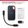 SanDisk Extreme Portable 2TB, 1050MB/s IP65 Water/dust Resistance, External SSD Black (SDSSDE61-2T00-G25) Sandisk
