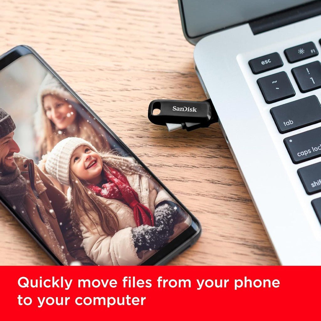 SanDisk Ultra Dual Drive Go Flash Drive - 512GB / Up to 400MB/s / USB 3.2 Gen 1 / Type-C / Black Sandisk