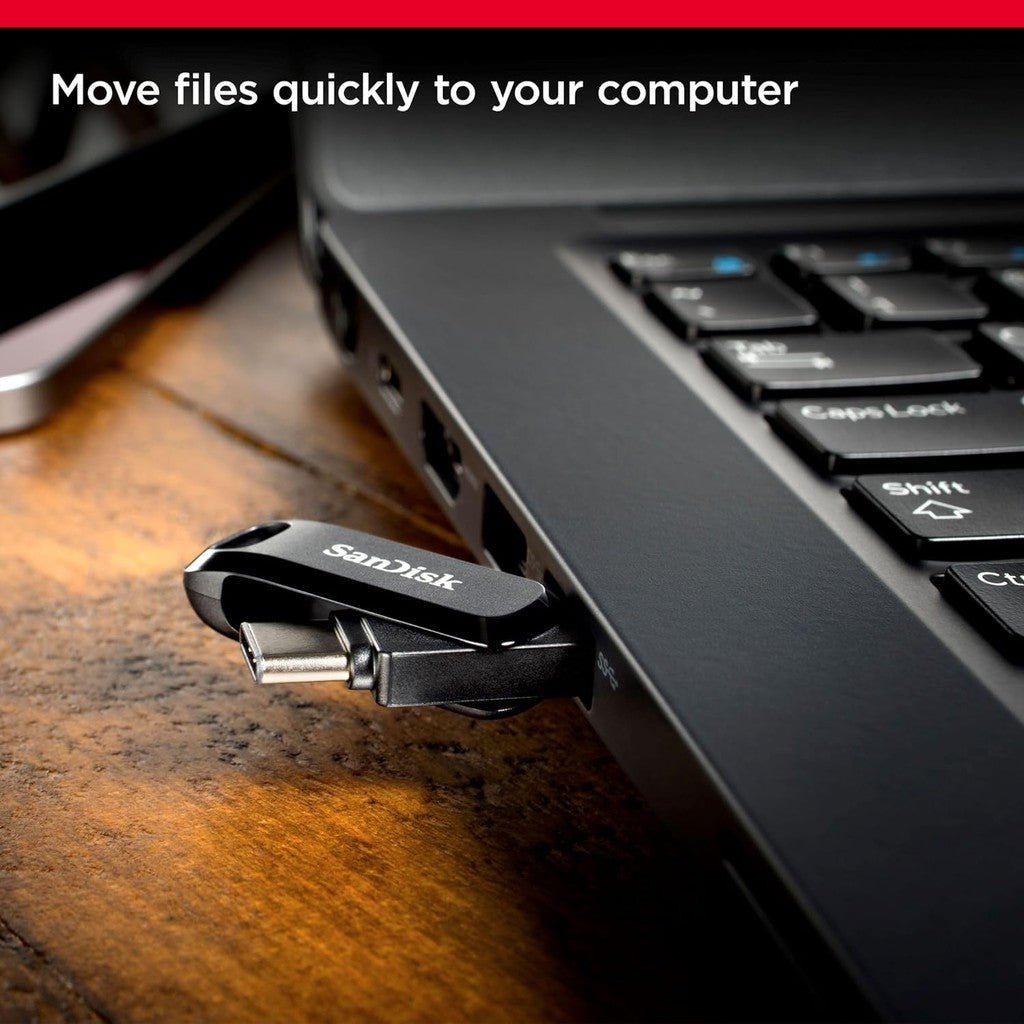 SanDisk Ultra Dual Drive Go Flash Drive - 64GB / Up to 300MB/s / USB 3.2 Gen 1 / Type-C / Black Sandisk