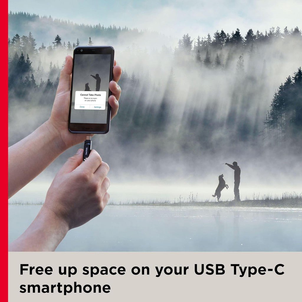 SanDisk Ultra Dual Drive Go Flash Drive - 64GB / Up to 300MB/s / USB 3.2 Gen 1 / Type-C / Black Sandisk