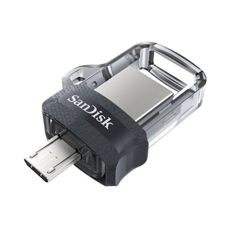 SanDisk Ultra Dual Drive m3.0 - 128GB / Up to 130MB/s / USB 3.0 / Micro-USB / Black and Silver Sandisk