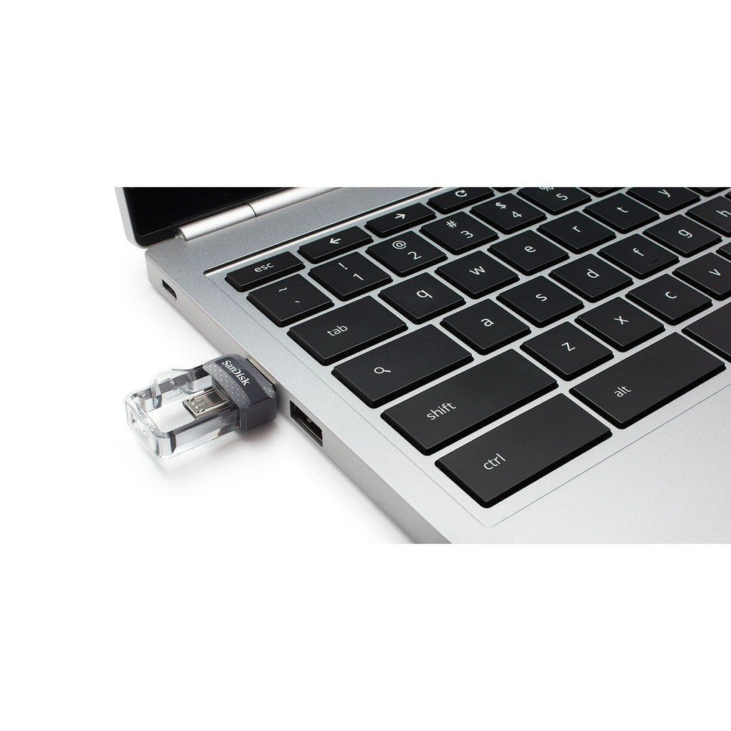 SanDisk Ultra Dual Drive m3.0 - 128GB / Up to 130MB/s / USB 3.0 / Micro-USB / Black and Silver Sandisk