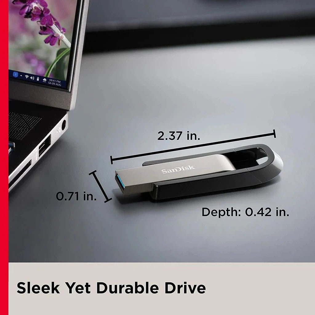SanDisk Ultra Extreme Go Flash Drive – 128GB / USB 3.2 Gen 1 / Black and Silver Sandisk