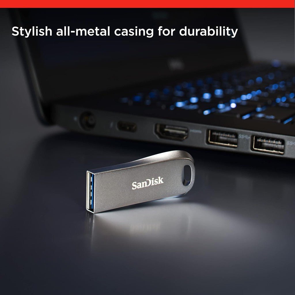 SanDisk Ultra Luxe Flash Drive - 128GB / Up to 400 MB/s / USB 3.2 Gen 1 / Silver-SDCZ74-128G-G46 Sandisk
