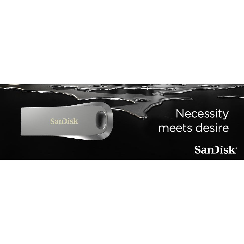 SanDisk Ultra Luxe Flash Drive - 128GB / Up to 400 MB/s / USB 3.2 Gen 1 / Silver-SDCZ74-128G-G46 Sandisk