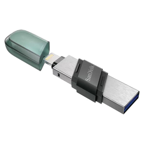 SanDisk iXpand Flash Drive Flip - 256GB / USB 3.1 Gen 1 / Lightning / Black and Silver Sandisk
