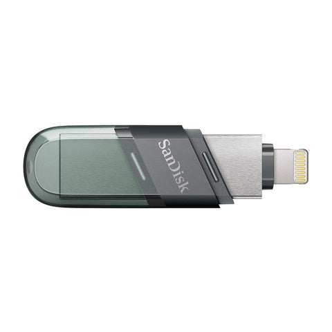 SanDisk iXpand Flash Drive Flip - 256GB / USB 3.1 Gen 1 / Lightning / Black and Silver Sandisk